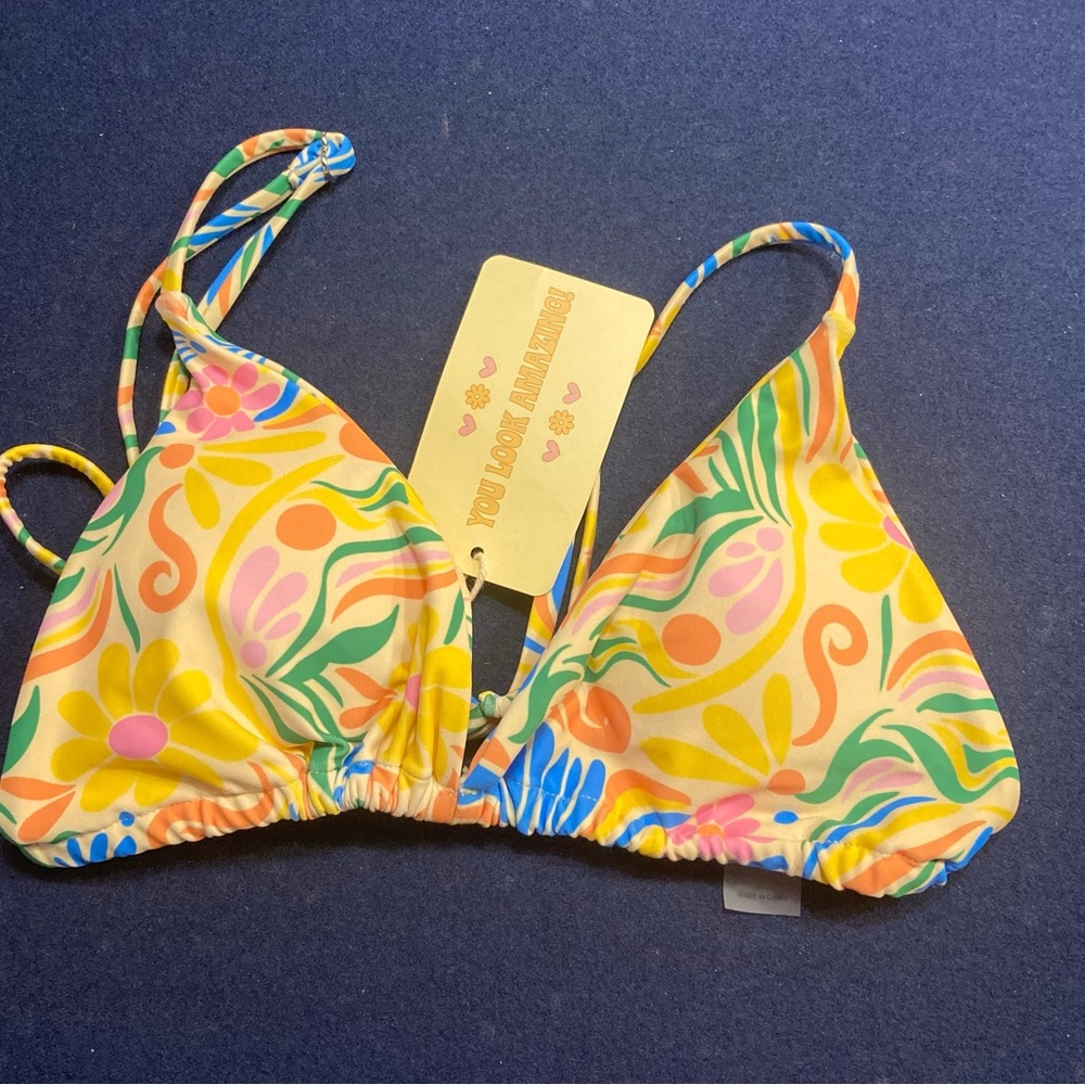 Aurielle Multicolor Tropical Bikini Top